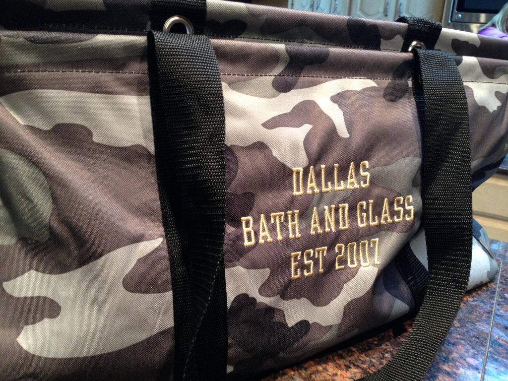 Dallas Bath & Glass camo bag